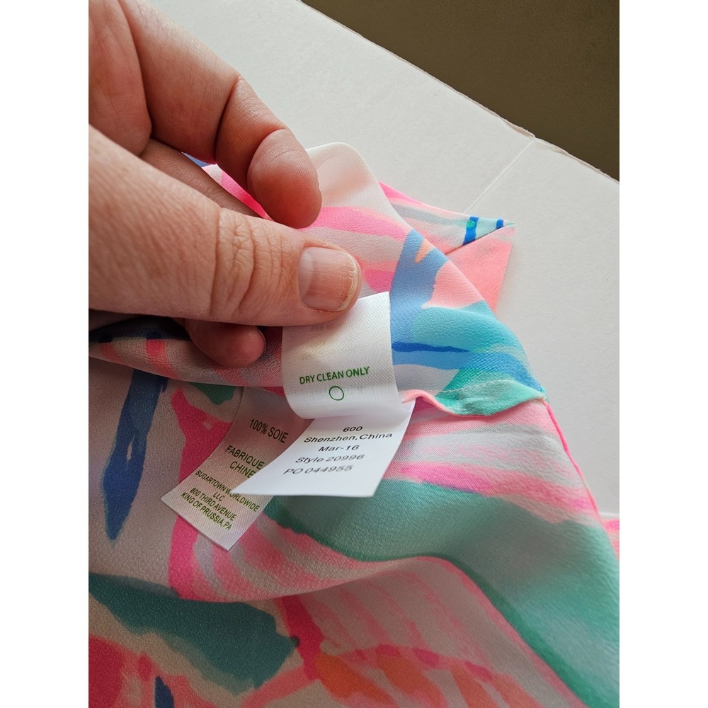 LILLY PULITZER Amelia Island Tunic Out to Sea 100% Silk Blouse Top NWT SIZE XL - Picture 10 of 14